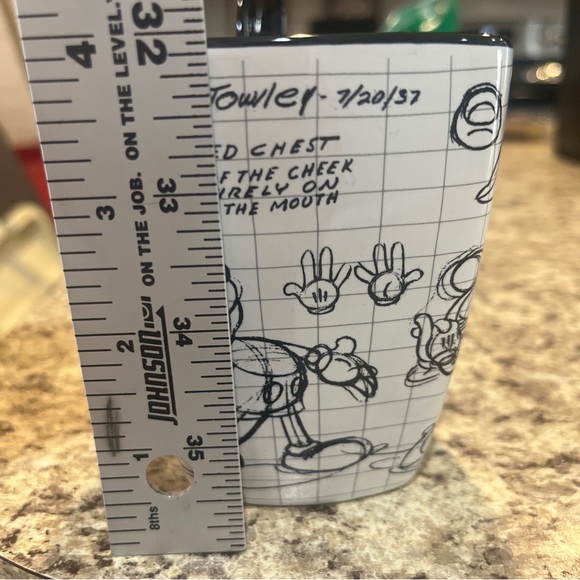 Walt Disney Mickey Mouse Sketch Book Coffee Mug Cup Black White Animation New - Picture 7 of 7
